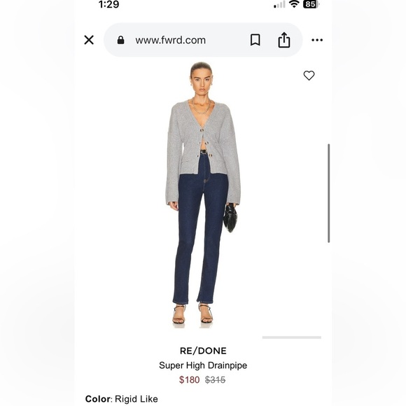 New! Re/done Super High Drainpipe Denim Jeans 👖 size 28 - Picture 2 of 16